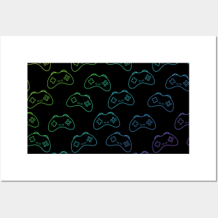 Video game controller pattern Posters and Art